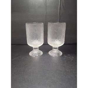 Indiana Glass Co Crystal Ice Drink Glasses, Mid-Century Goblets,‎ Water Glasses